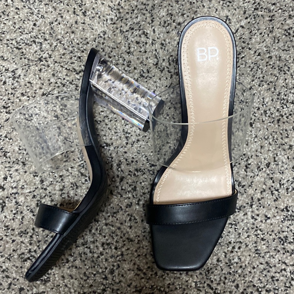 BNWOT BP 8 black acrylic heels